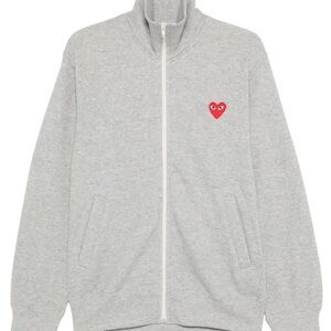 Comme des Garcons PLAY Gray Cardigan with Red Heart